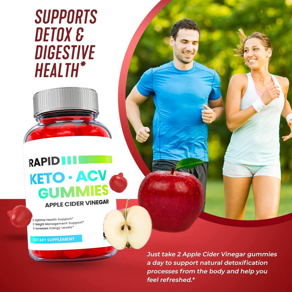 (1 Pack) Rapid Keto ACV Gummies - Supplement for Weight Loss - Energy & Focus Boosting Dietary Supplements for Weight Management & Metabolism - Fat Burn - 60 Gummies