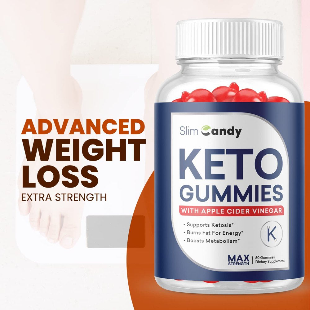 (2 Pack) Slim Candy Keto ACV Gummies - Supplement for Weight Loss - Energy & Focus Boosting Dietary Supplements for Weight Management & Metabolism - Fat Burn - 120 Gummies