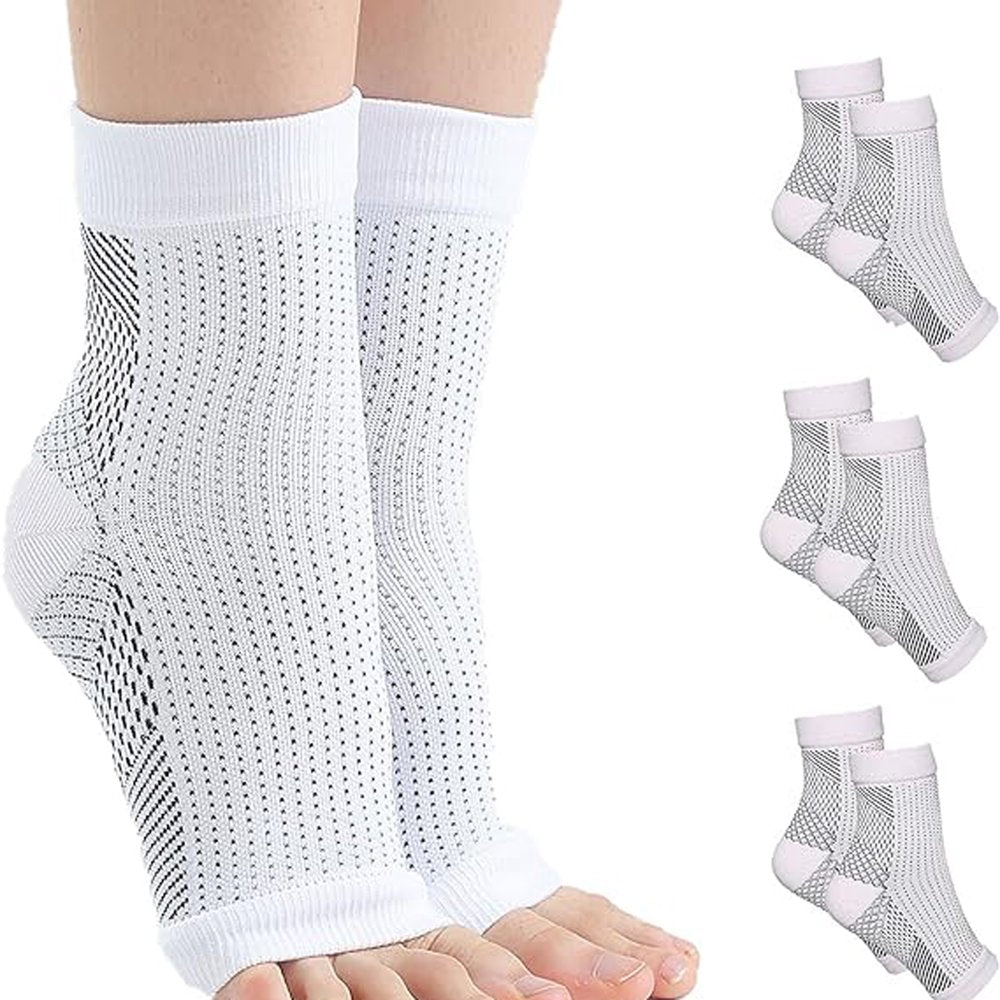 4Pair Neuropathy Socks Ankle Compression Socks Men Women for Adult Foot Sleeves(Multicolor,L/Xl)