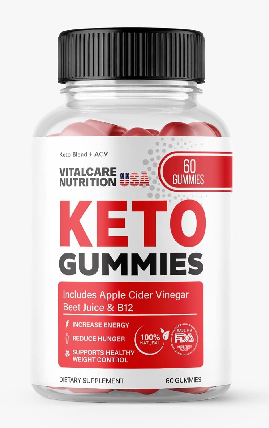 Vital Care Keto Gummies, 60 Count