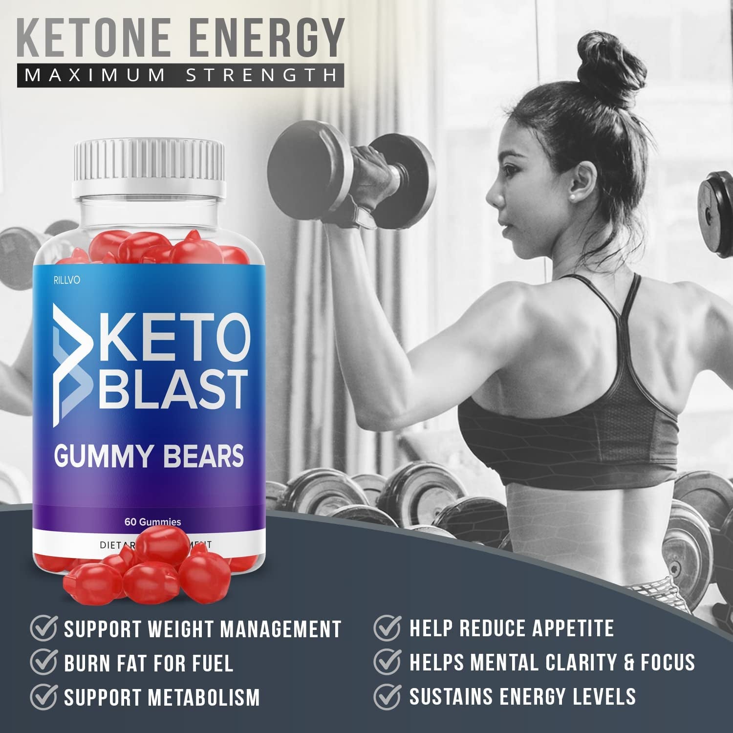 Keto Blast Gummies Advanced Ketogenic Formula (60 Gummies)