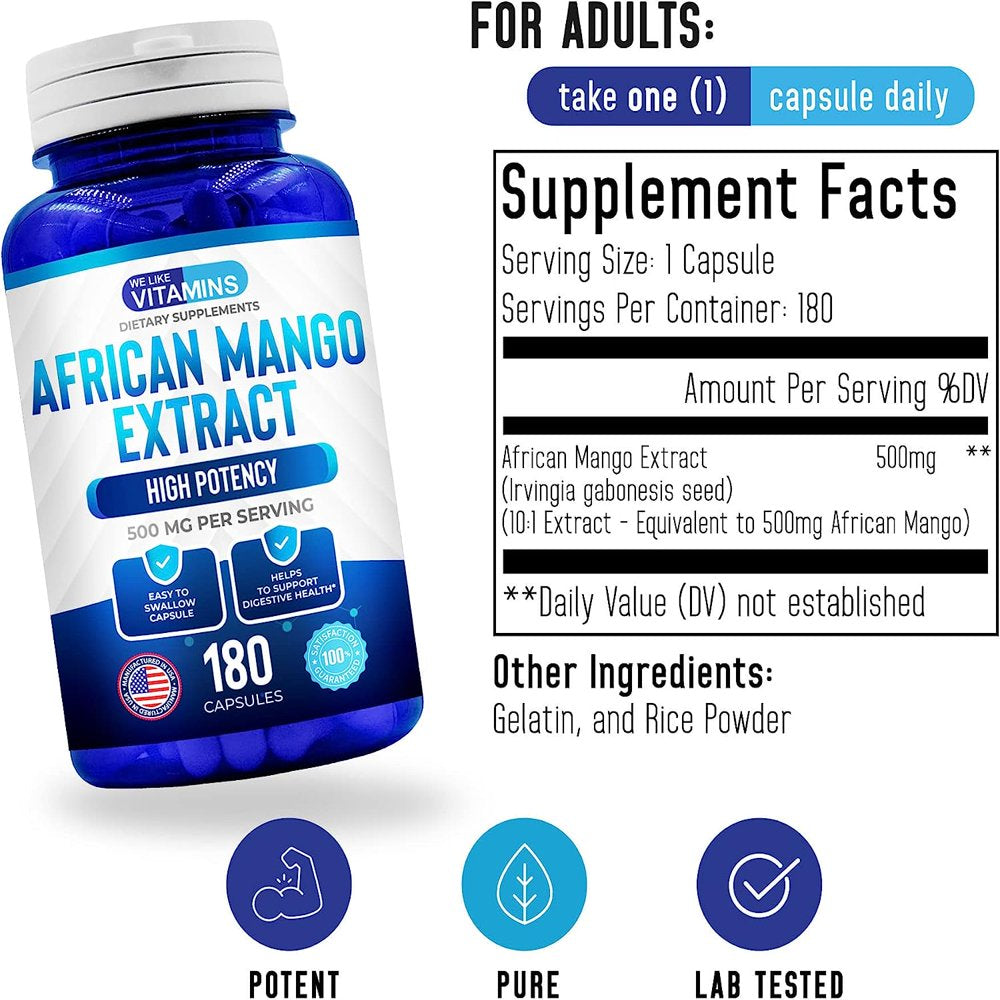 We like Vitamins African Mango Extract Supplement 500Mg Weight Loss Pills 180 Capsules