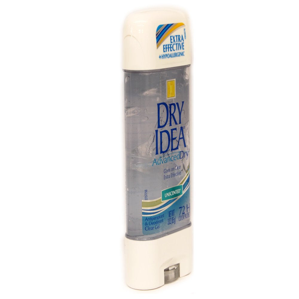 5 Pack Dry Idea Advanced Dry Unscented Antiperspirant & Deodorant Gel 3 Oz Each