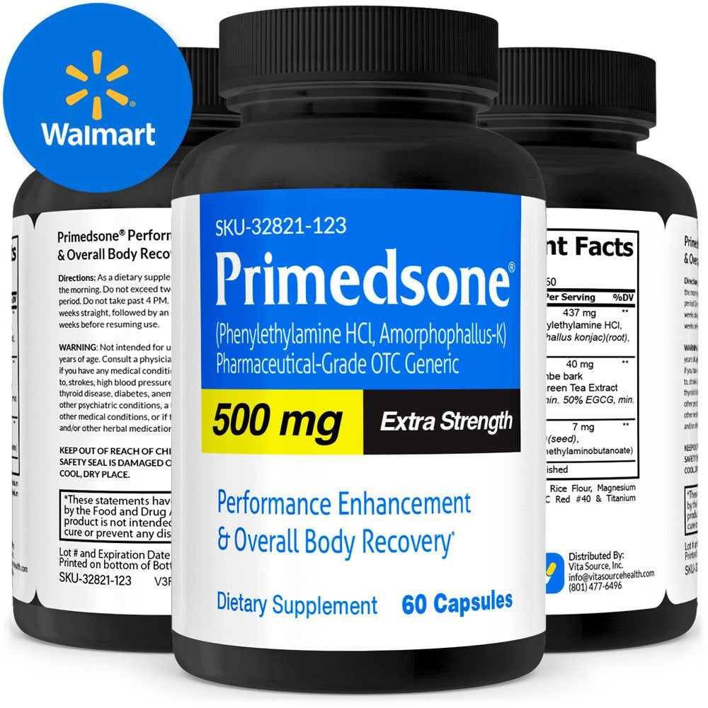 Primedsone Pharmaceutical Grade OTC, Endurance Recovery, 20 Mg Tablets, 60 Capsules, Vitasource