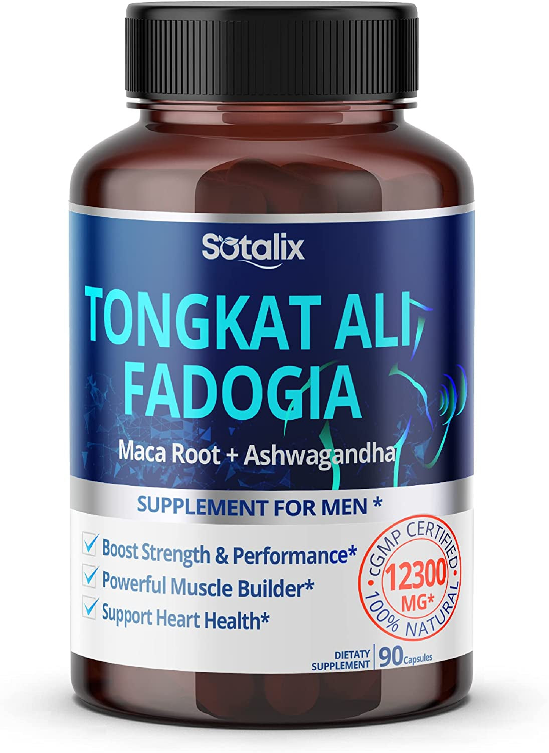 Premium Tongkat Ali 200:1 Extract (Longjack) 4780Mg Ultra Potency with Maca Root Ginseng Tribulus Terrestris Ashwagandha - High Strength for Men Women-90 Day Supply (90 Count (Pack of 1))