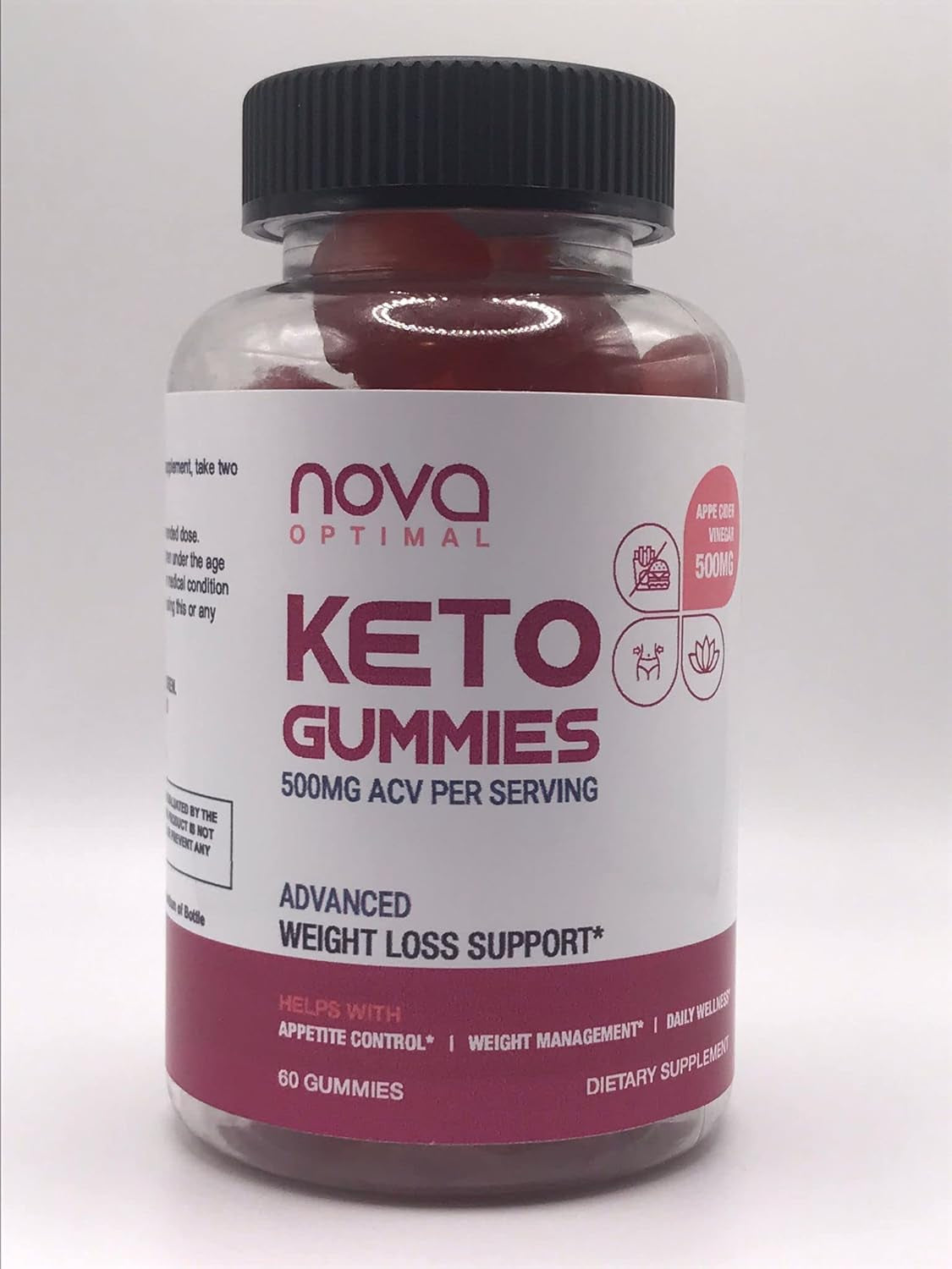 Zonata (1 Pack) Nova Optimal Ketos ACV Gummies, Nova Optimal Gummies, 60 Count