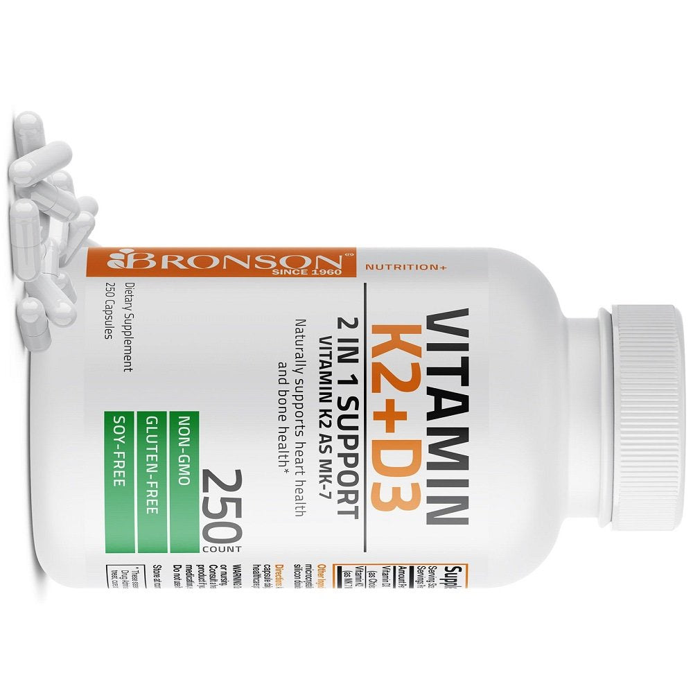 Vitamin K2 (MK7) W/ D3 Bone & Heart Health Non GMO & Gluten Free Easy to Swallow, 120 Count