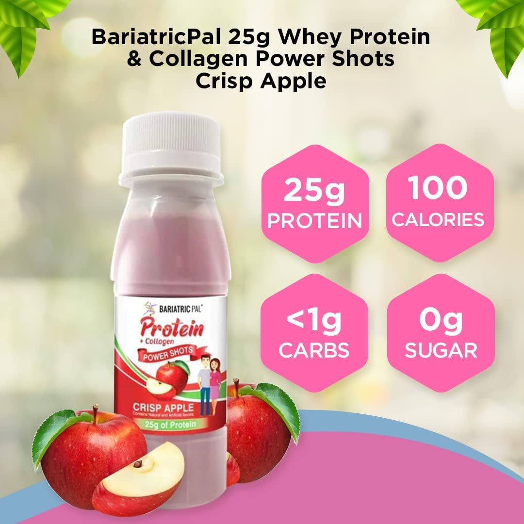 Bariatricpal Ready-To-Drink 25G Whey Protein & Collagen Power Shots - Crisp Apple (24 Bottles)