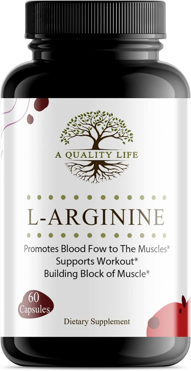 A QUALITY LIFE Extra Strength L Arginine Supplements for Stamina, Muscle, Vascularity & Energy