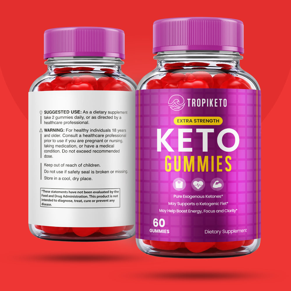 (3 Pack) Tropiketo Keto Gummies for Weight Loss Tropi Keto ACV Gummies Extra Strength Apple Cider Vinegar Supplement (180 Gummies)