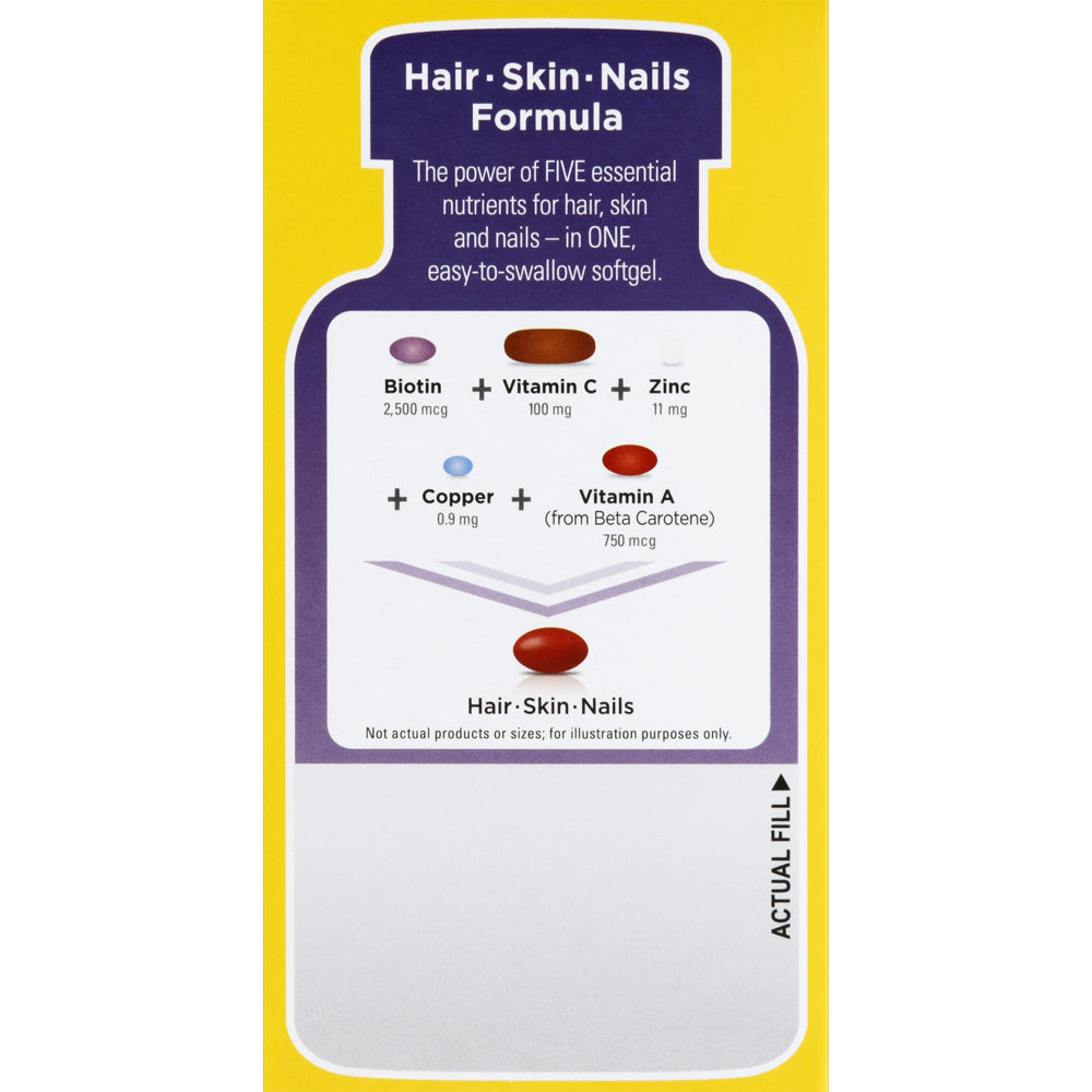 NATURE MADE Hair Skin Nails, 2500 Mcg Biotin, Softgels, 120.0 CT