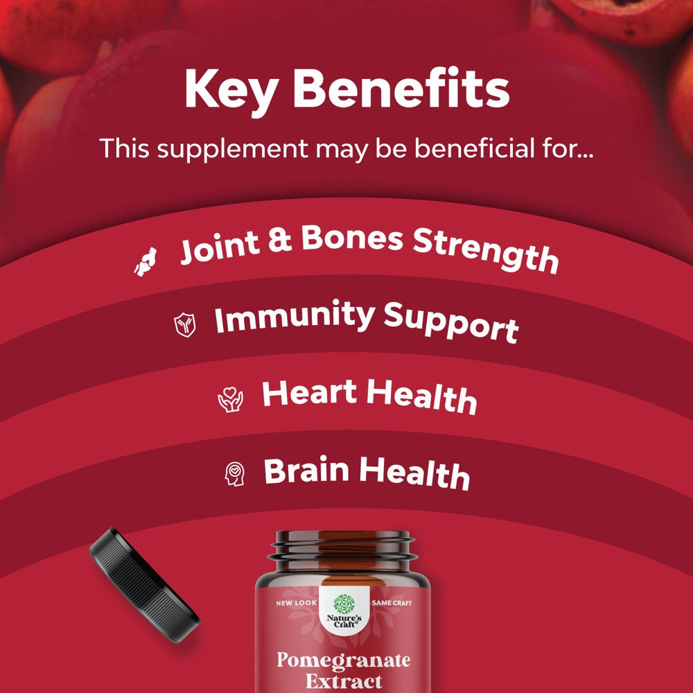 Advanced Antioxidant Superfood Pomegranate Supplement - Natural Pomegranate Extract Polyphenols Supplement for Heart Health and Joint Support - Reds Superfood Powder Capsules for Men and Women 120Ct