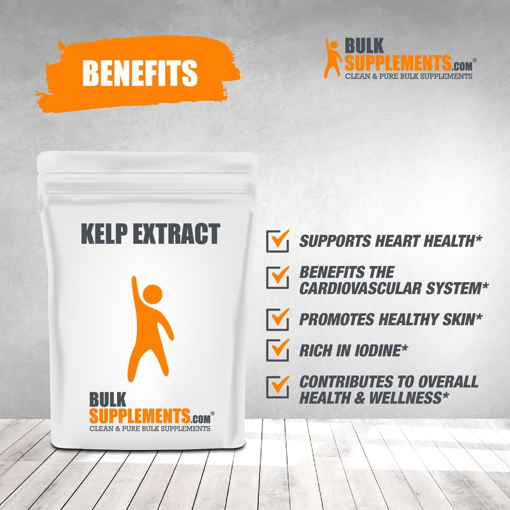 Bulksupplements.Com Kelp Extract (Seaweed) Powder - Sea Kelp Supplements - Sea Moss Powder - Seaweed Extract - Algae for Skin (500 Grams)