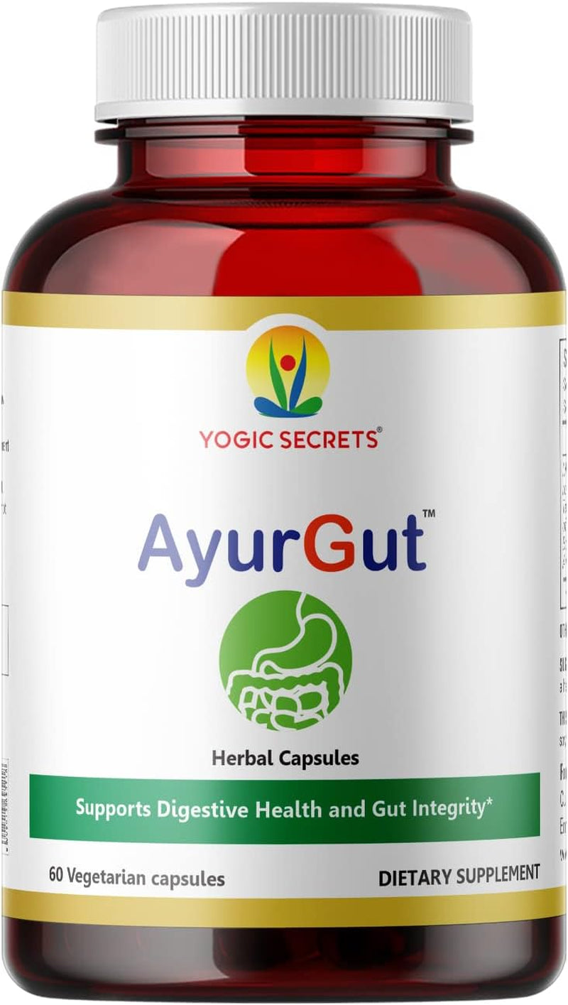 Yogic Secrets Ayurgut Clinically Proven Patented Formula for Digestive Health and Gut Health , 400Mg, Vegan Formulation - 60 Ct