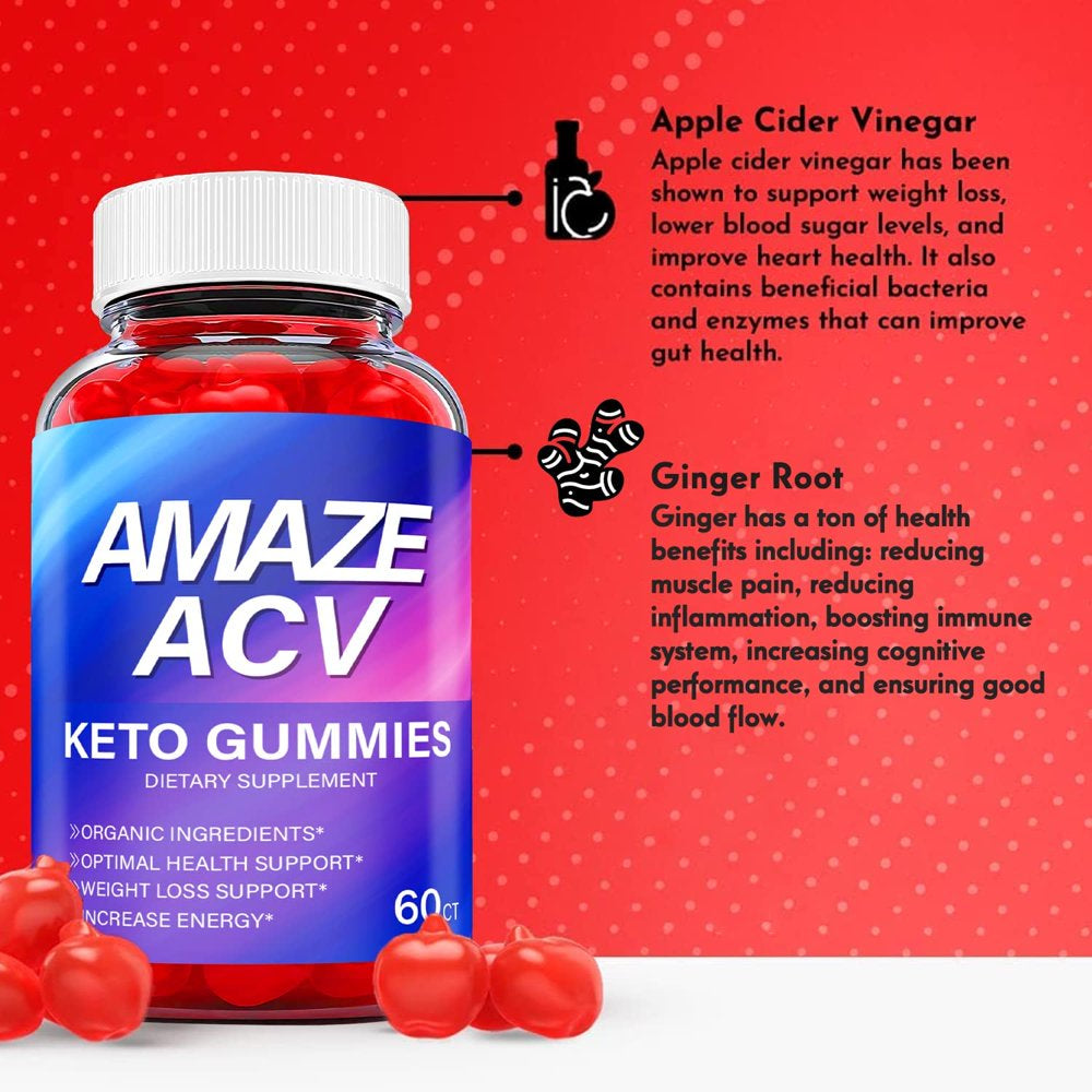 (5 Pack) Amaze Keto ACV Gummies - Supplement for Weight Loss - Energy & Focus Boosting Dietary Supplements for Weight Management & Metabolism - Fat Burn - 300 Gummies