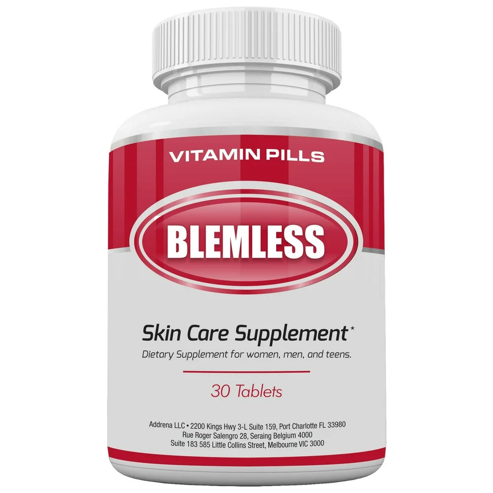 Blemless 30 Ct- Designed as Clear Skin Supplement Pills for Oily Skin & Blemishes for Women, Men, and Adults