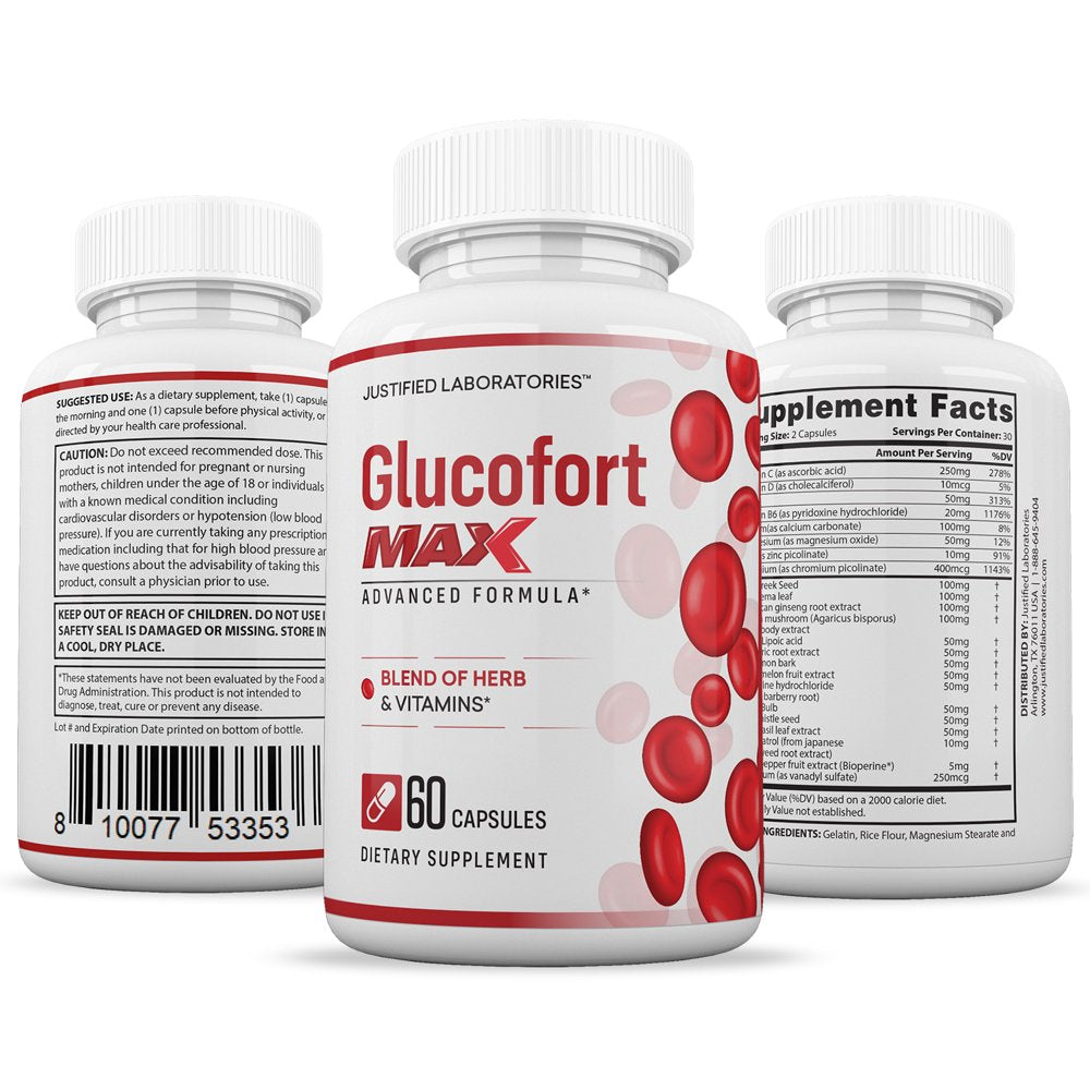 (3 Pack) Glucofort Max Advanced Formula 1295MG 180 Capsules