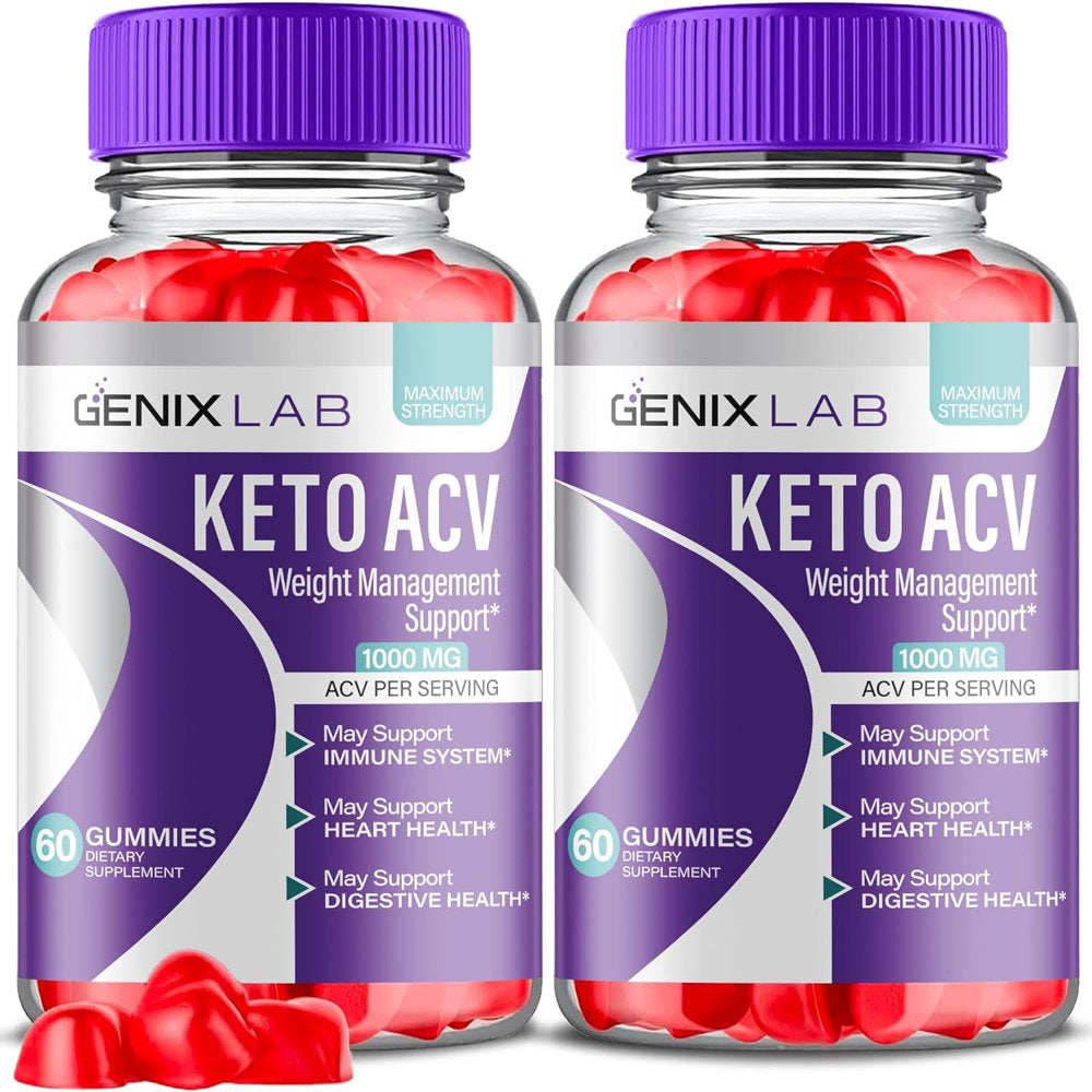 (2 Pack) Genix Lab Keto ACV Gummies - Apple Cider Vinegar Supplement for Weight Loss - Energy & Focus Boosting Dietary Supplements for Weight Management & Metabolism - Fat Burn - 120 Gummies