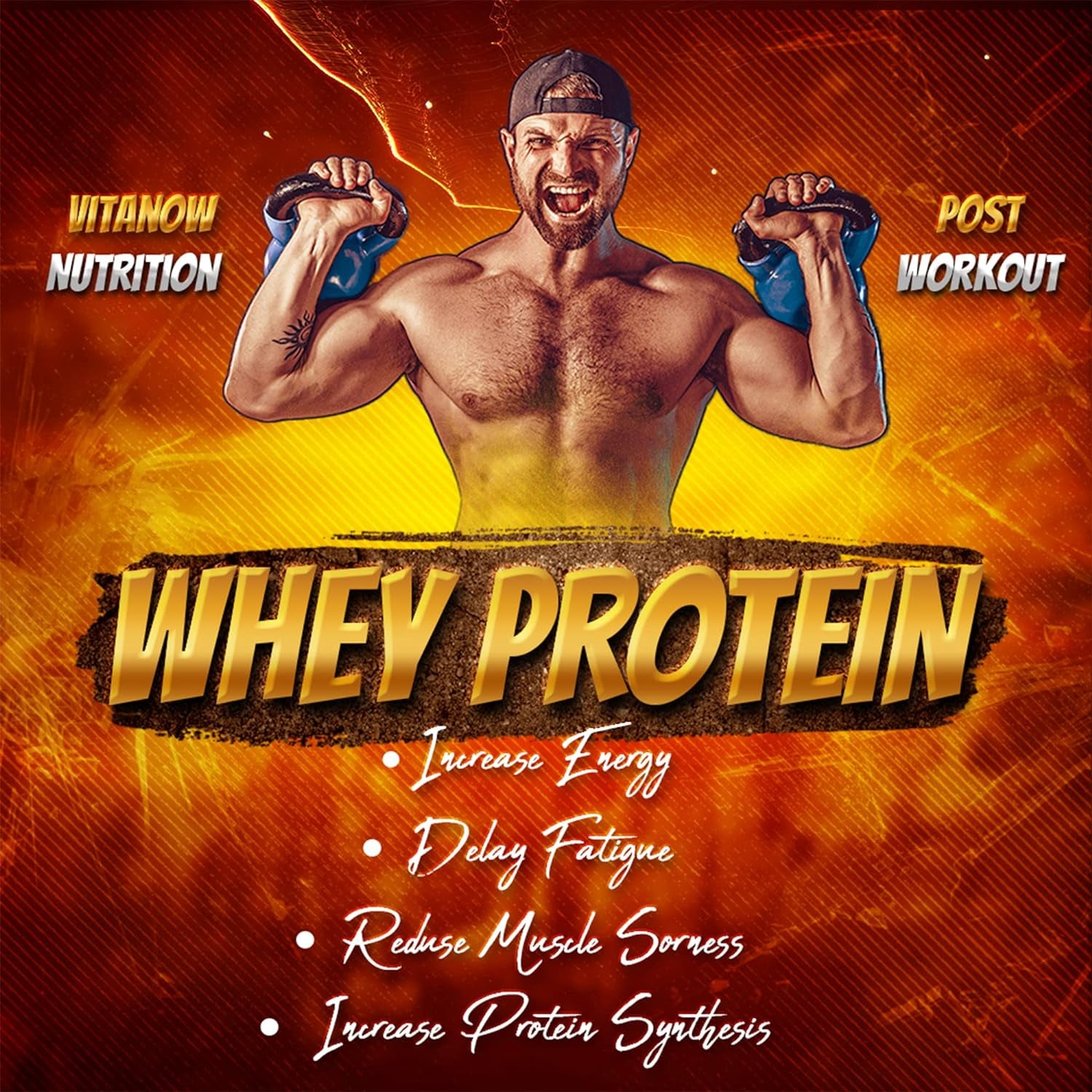 VITANOW NUTRITION Whey Premium Protein + Hydrolyzed Isolate, Sugar-Free, Natural and Artificial Flavor, BCAAS 5.1G, 907G, 28 Servings (Chocolate Milkshake)