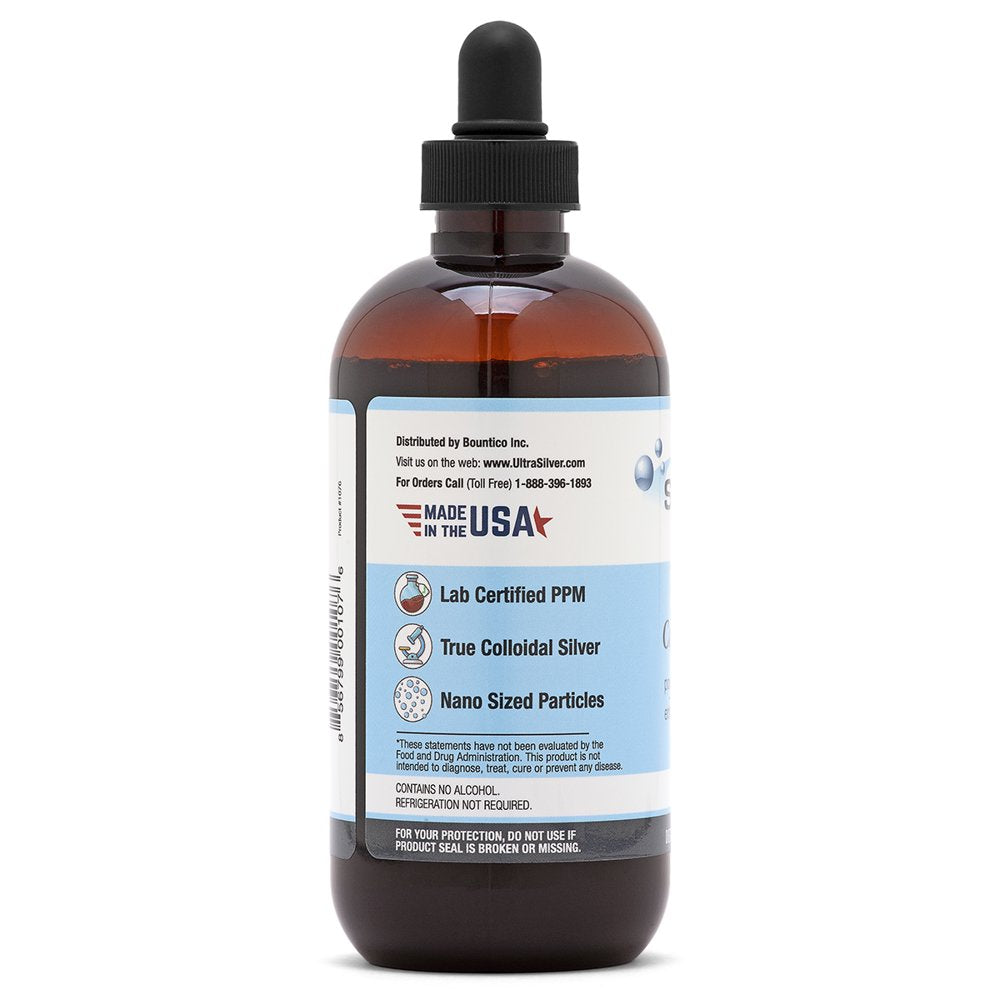 Ultra Silver® Colloidal Silver | 1000 PPM 8 Oz (236Ml) | Mineral Supplement | True Colloidal Silver - with Dropper