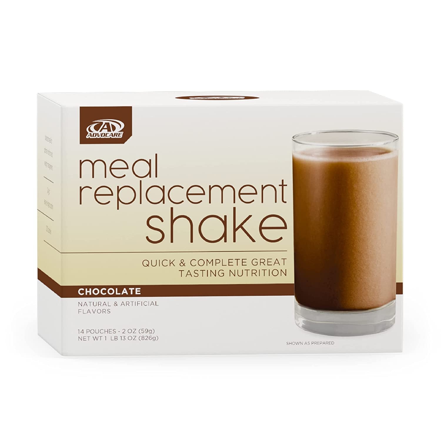 Advocare Meal Replacement Shake - Protein Shakes - Liquid Meal Supplement - Advocare Meal Replacement Shakes - Convenient Meal Drink - Chocolate Flavor - 14 Pouches