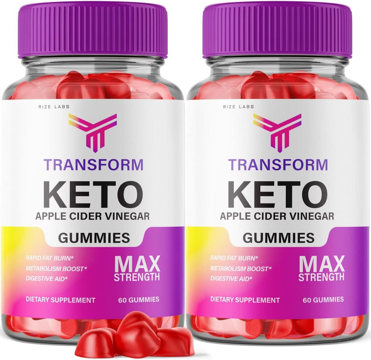 (2 Pack) Transform Keto ACV Gummies Transform Apple Cider Vinegar Advanced Gummies (120 Gummies)