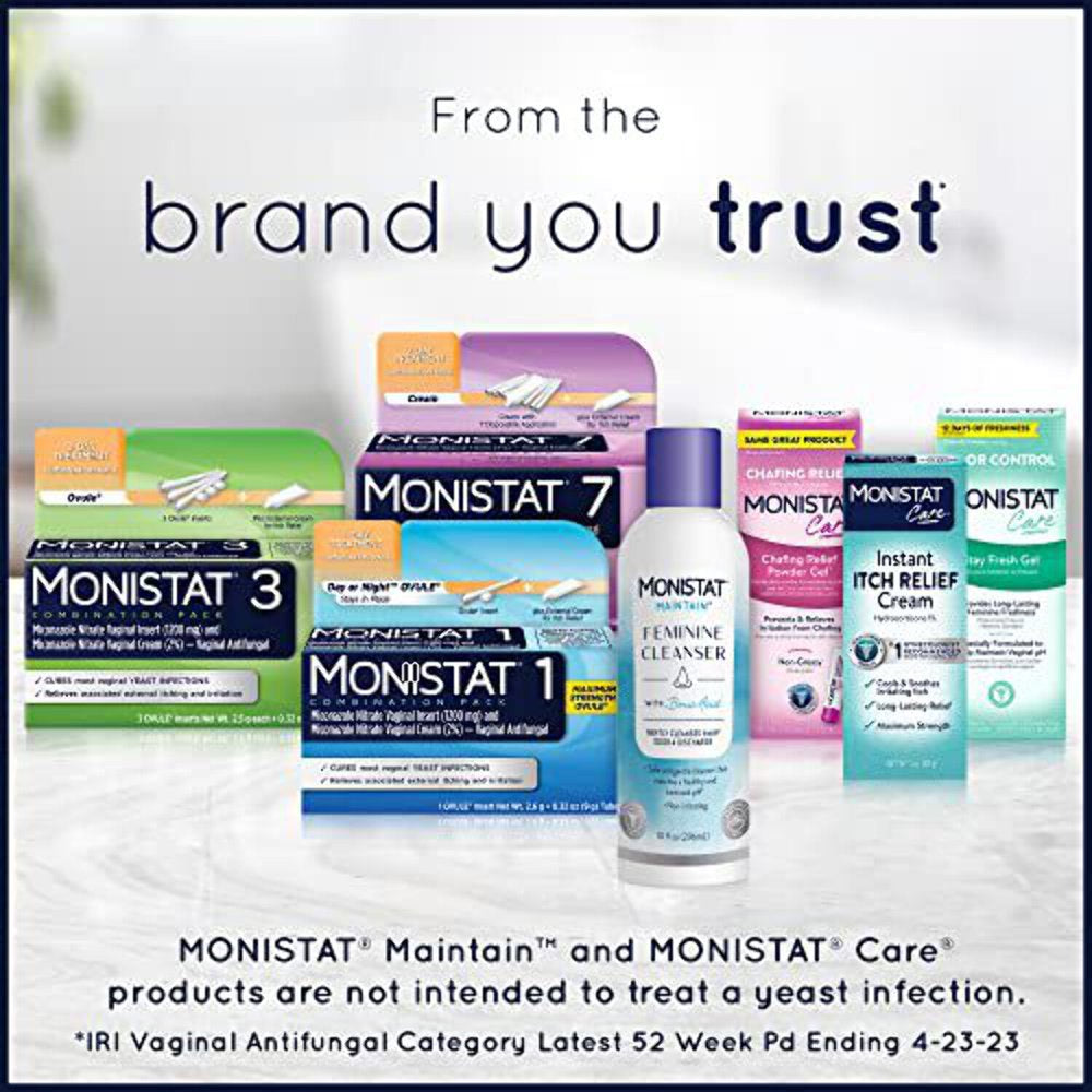 Monistat 3 Day Yeast Infection Treatment, 3 Miconazole Suppository Inserts & External Itch Cream