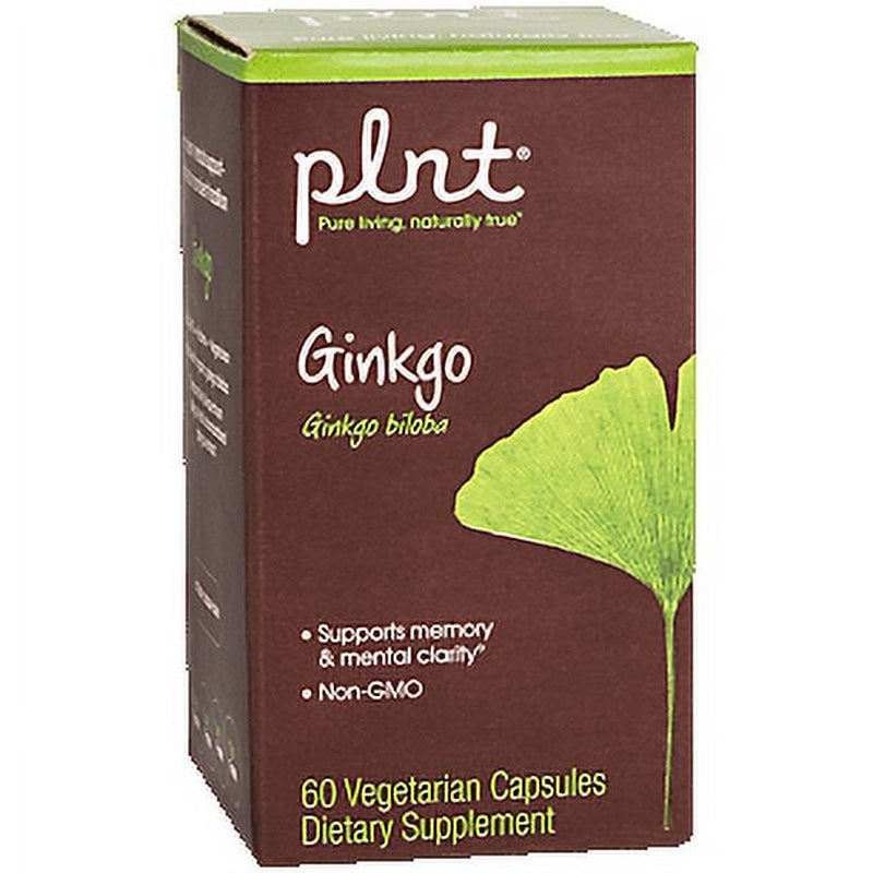 Plnt Organic Full Spectrum Ginkgo Biloba Herb & Standardized Ginkgo Extract - 400Mg per Serving (60 Veggie Capsules)