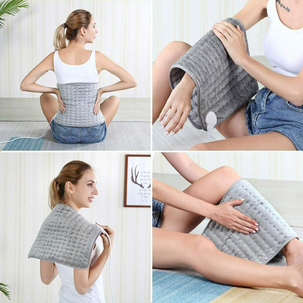 Worallymy Electric Heating Pad for Cramp Back Muscle Shoulder Relief Thermostat Timing Auto Shut off Fast Heating Safety Heat Pad