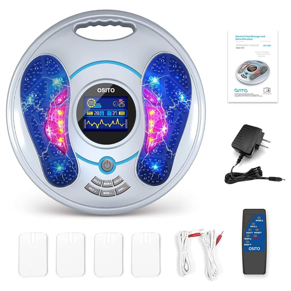 Foot Circulation Stimulator, Electric Foot Massager Improves Circulation, Relieves Foot Swelling, Leg Pain, Neuropathy with Control 25 Modes 99 Intensity Levels Christmas Gifts for Dad Mom FSA