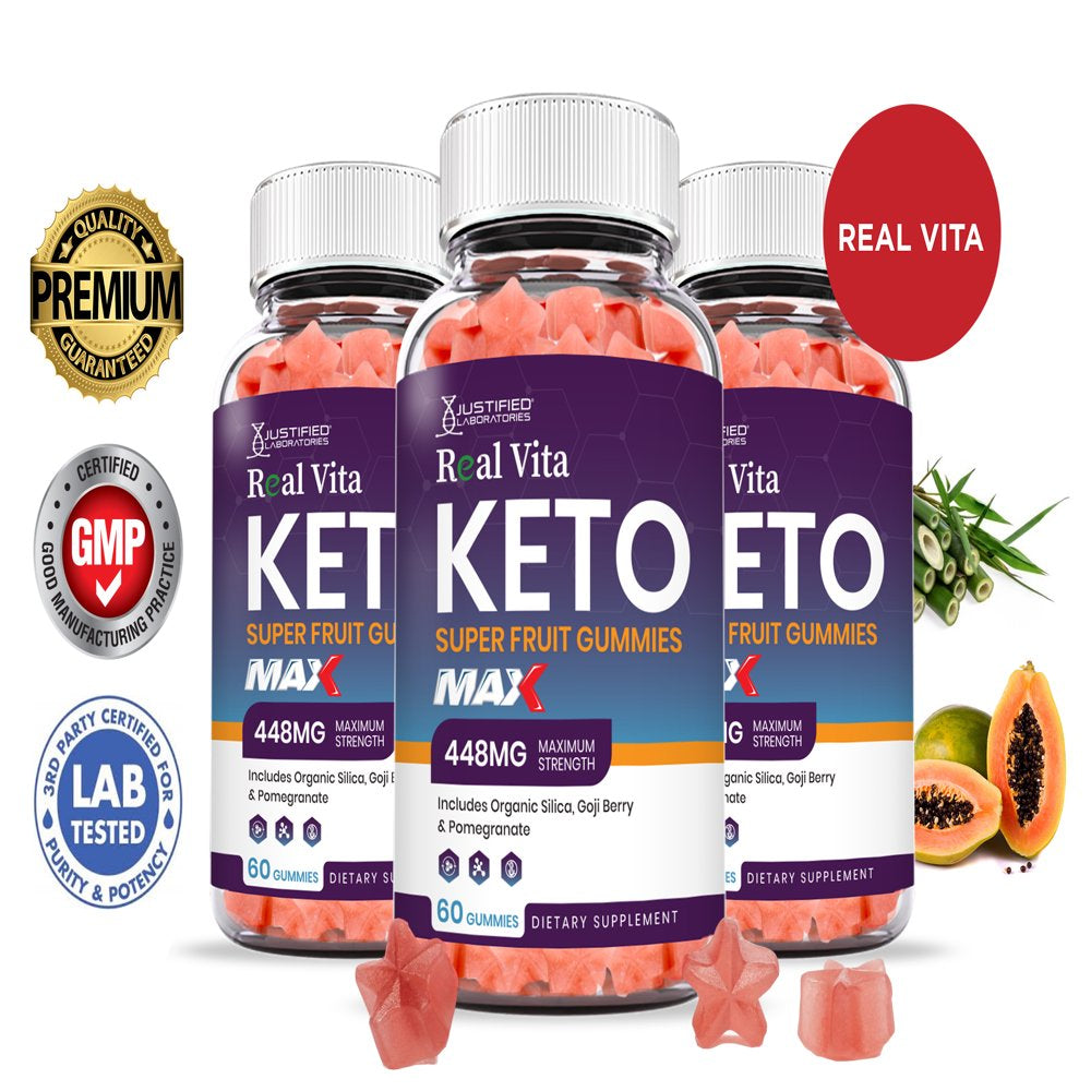 (3 Pack) Real Vita Keto Max Gummies Dietary Supplement 180 Gummys