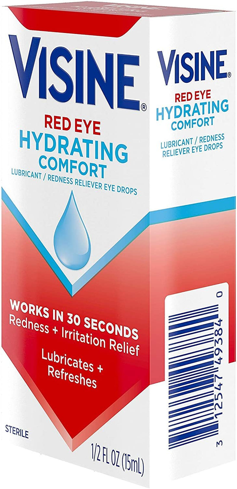 Visine Red Eye Hydrating Comfort Lubricating Eye Drops, 0.5 Fl. Oz