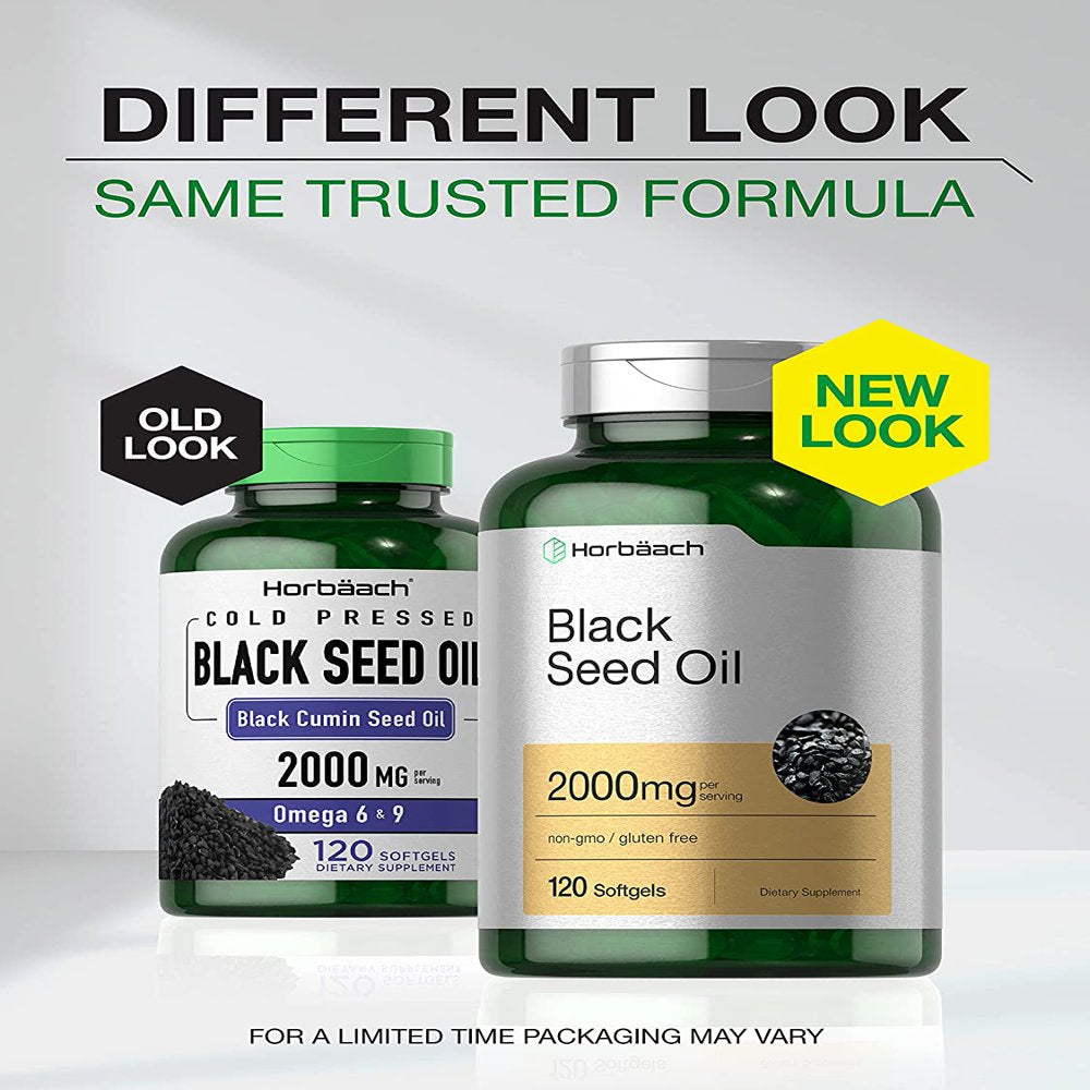 Black Seed Oil 2000Mg | 120 Cold Pressed Softgels | by Horbaach