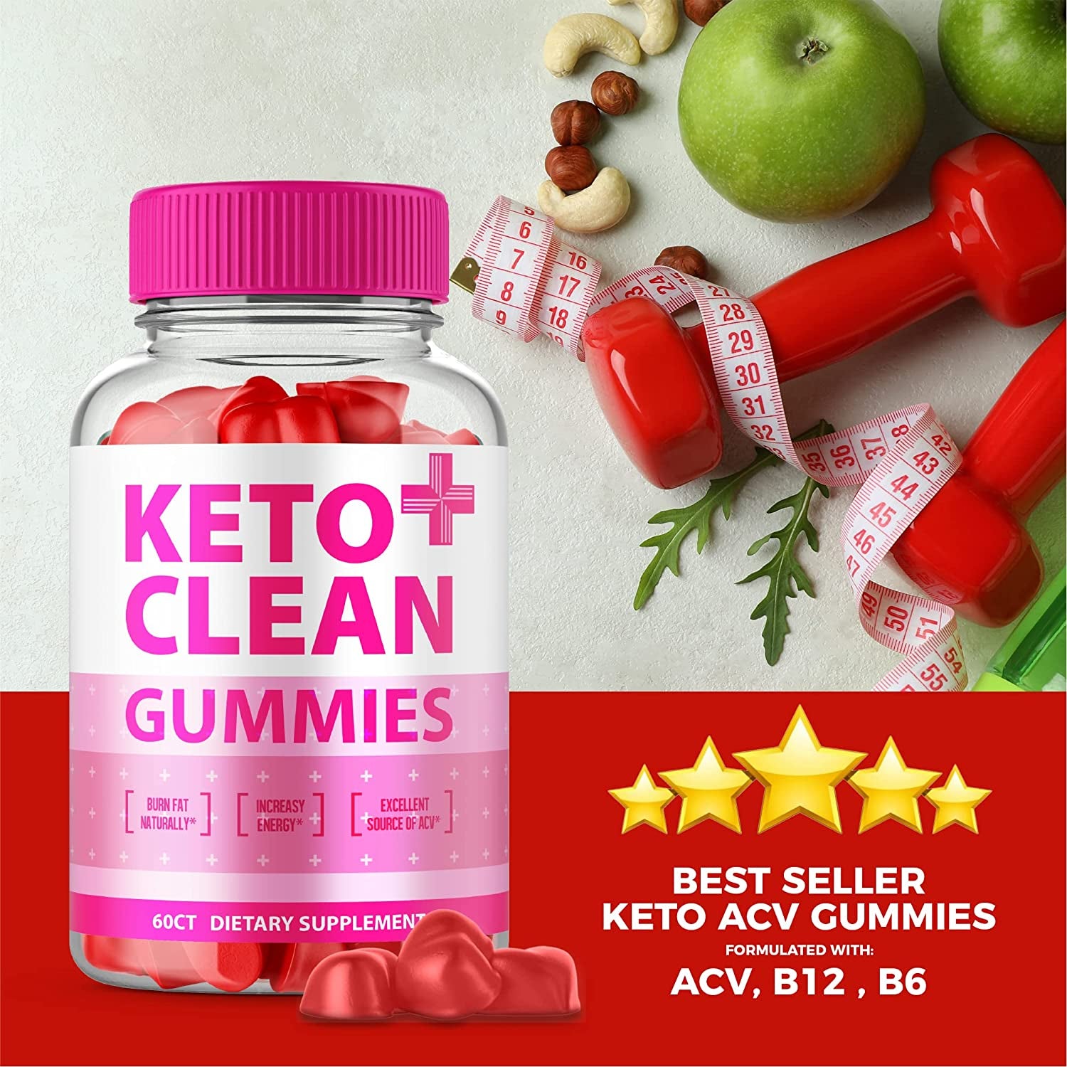 (2 Pack) Keto Clean Gummies - Advanced Formula Vegan Keto Gummies Keto Clean plus ACV Gummies Clean Gummies with Apple Cider Vinegar, Beet Root Juice Vitamin B12, Pomegranate Keto AVC (120 Gummies)