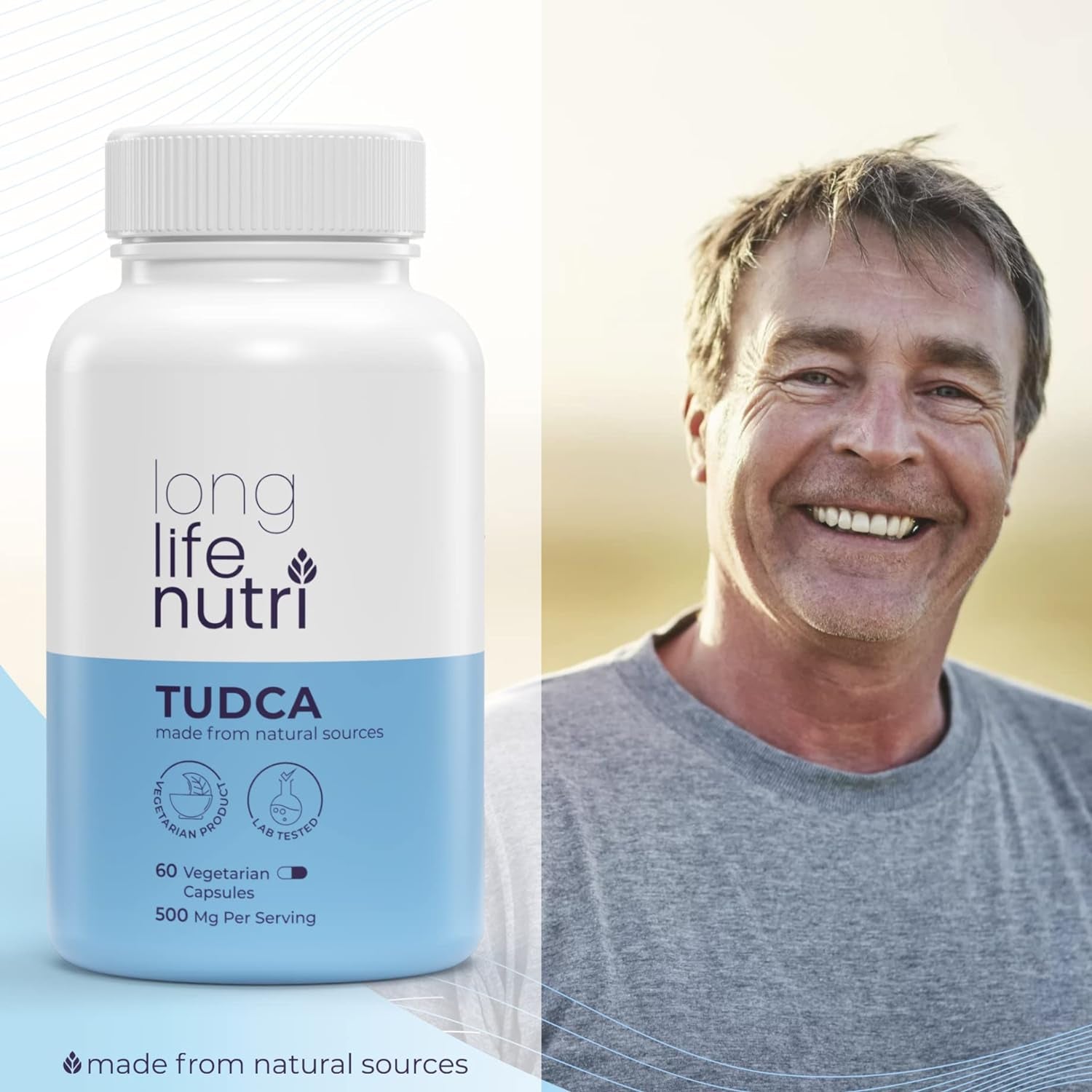 TUDCA 500Mg 60 Vegetarian Capsules | Tauroursodeoxycholic Acid Bile Salt Supplement | Liver Support Detox and Gallblader Cleanse | 500 Mg per Serving Pure Powder - 30 Days Supply | Made in USA