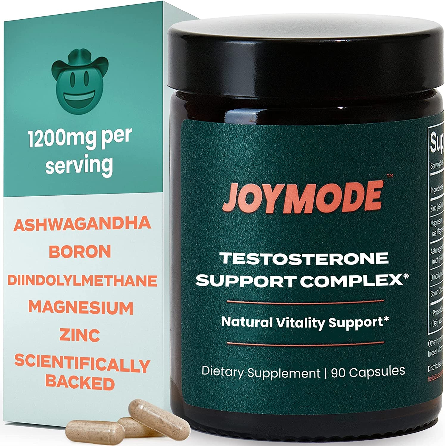 JOYMODE Testosterone Support Complex (90Ct) -Natural Supplement for Men W/Ashwagandha, DIM, Magnesium, Zinc & Boron