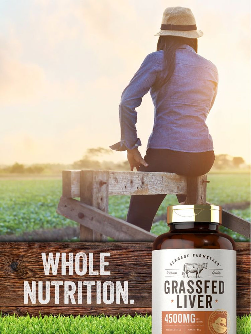 Grassfed Beef Liver | 4500Mg | 250 Capsules | by Herbage Farmstead