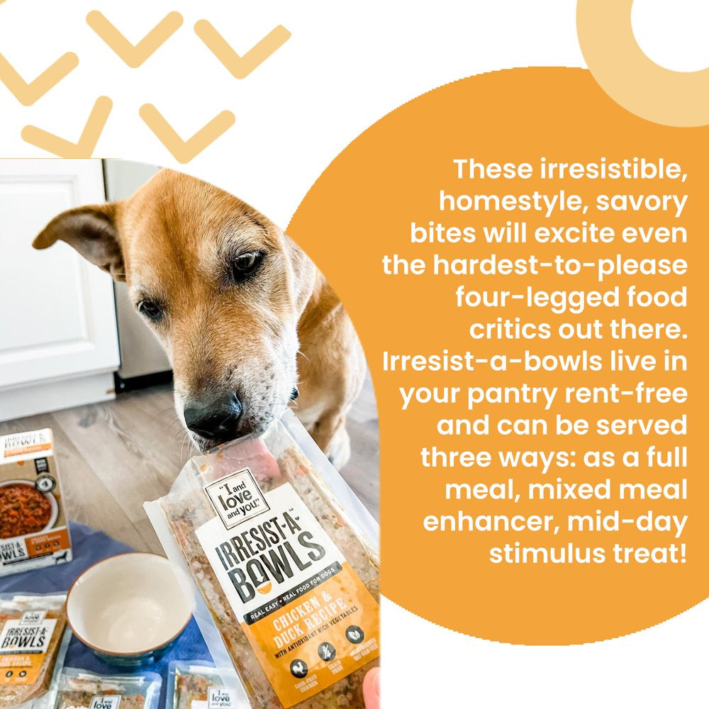 "I and Love and You" Irresist-A-Bowls Wet Dog Food, Chicken and Duck Recipe, Grain Free