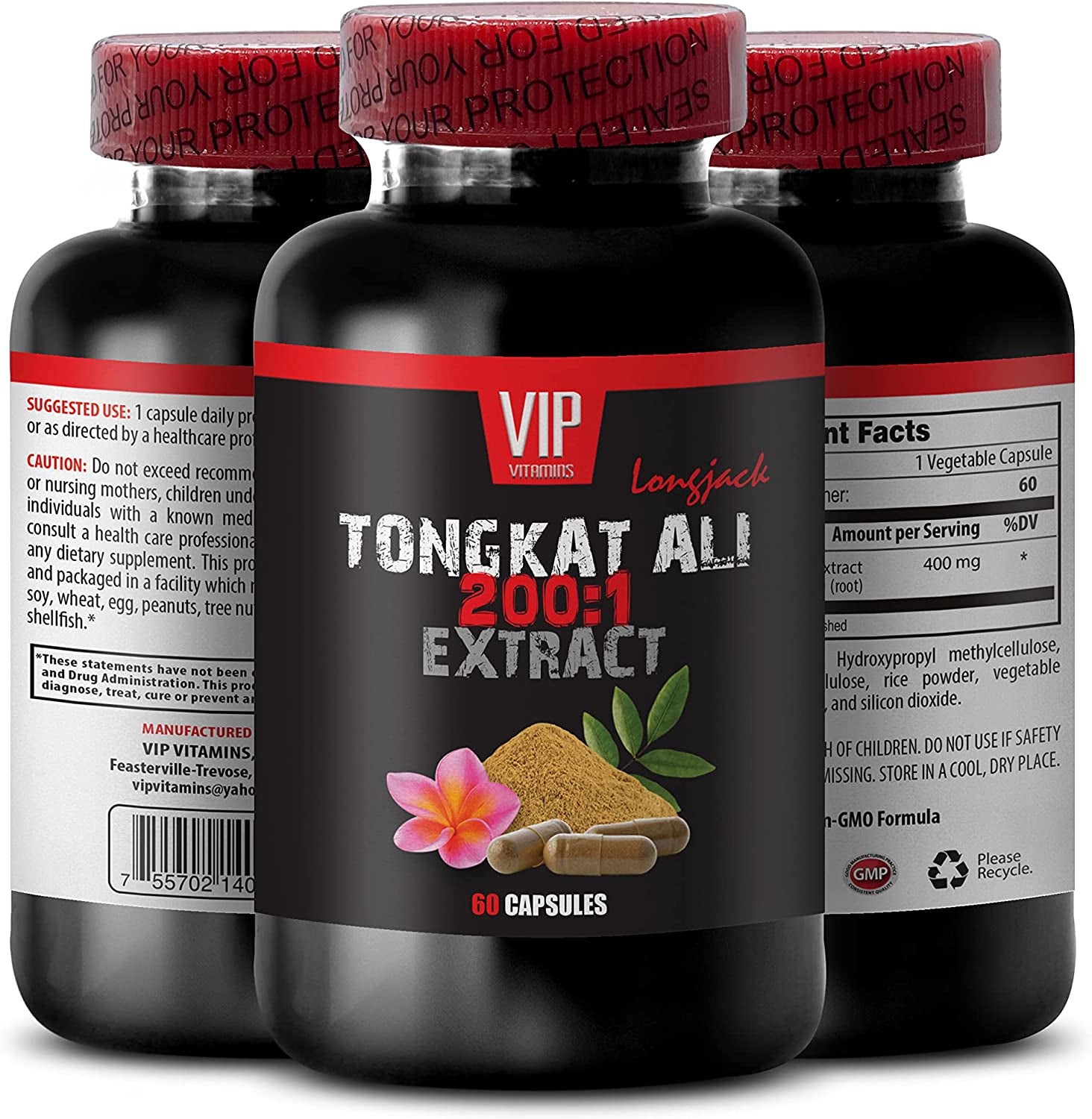 Tongkat Ali for Men 400Mg - TONGKAT ALI 200:1 EXTRACT - Male Enhancing Pills, Tongkat Ali Extract 200 to 1 Longjack, Longjack Tongkat Ali for Men, Male Libido Booster, Tongkat Ali, 1 Bottle 60 Caps