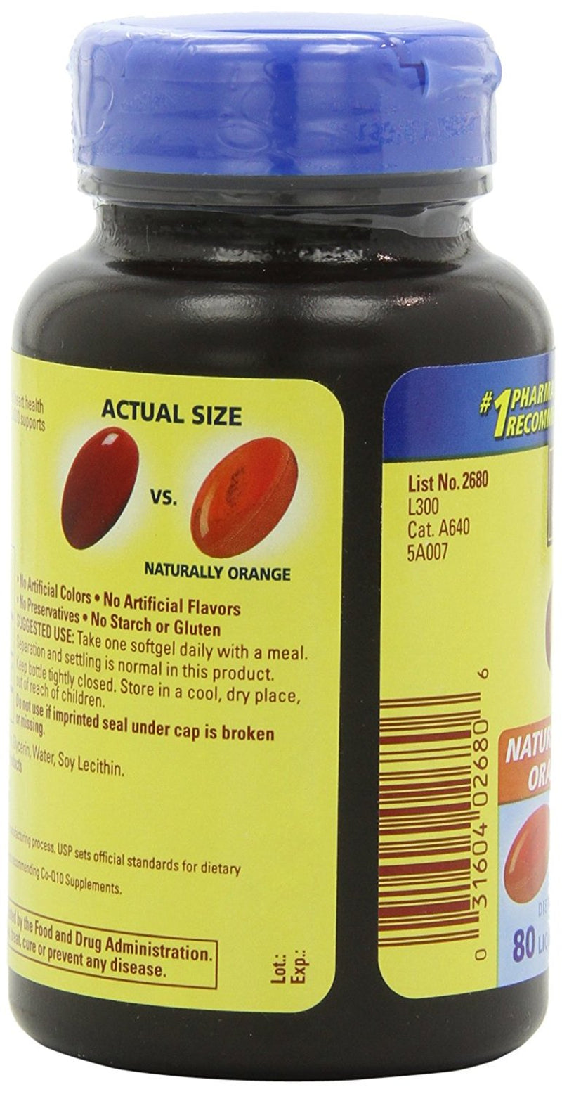 "Coq10 200 Mg, Naturally Orange,Value Size, 80-Count, Antioxidant That Helps Maintain Heart Health by Nature Made from USA"