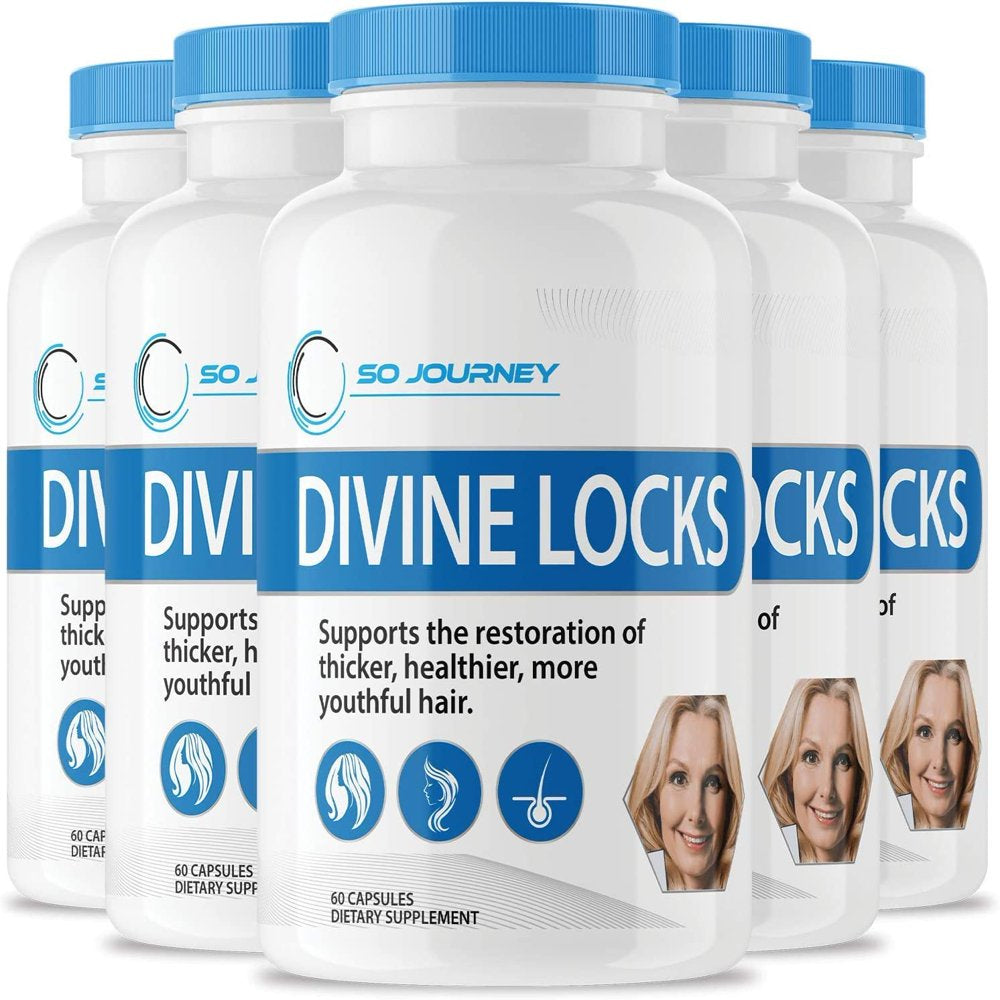 5 Pack Divine Locks Supplement Complex Hair Vitamins 300 Capsules