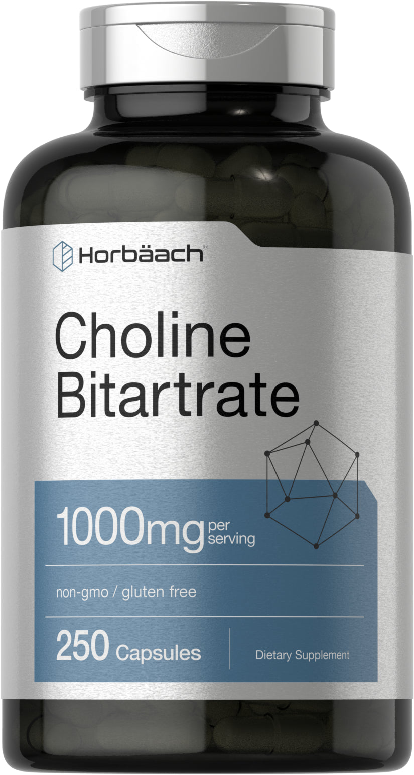 Choline Bitartrate | 1000Mg | 250 Capsules | High Potency | by Horbaach