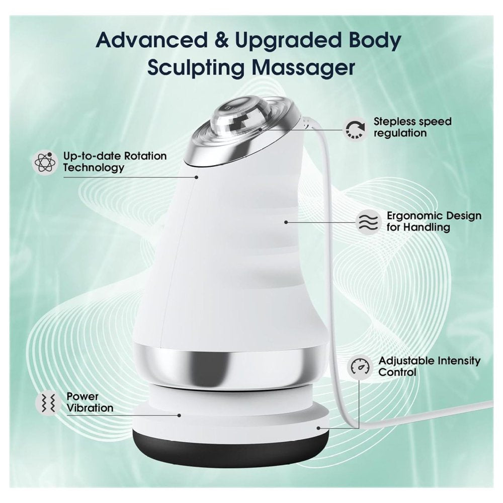 Body Sculpting Machine for Women, Handheld Electric Cellulite Massager, Remove Body Fat for Stomach, Belly, Legs with 6 Washable Cloths