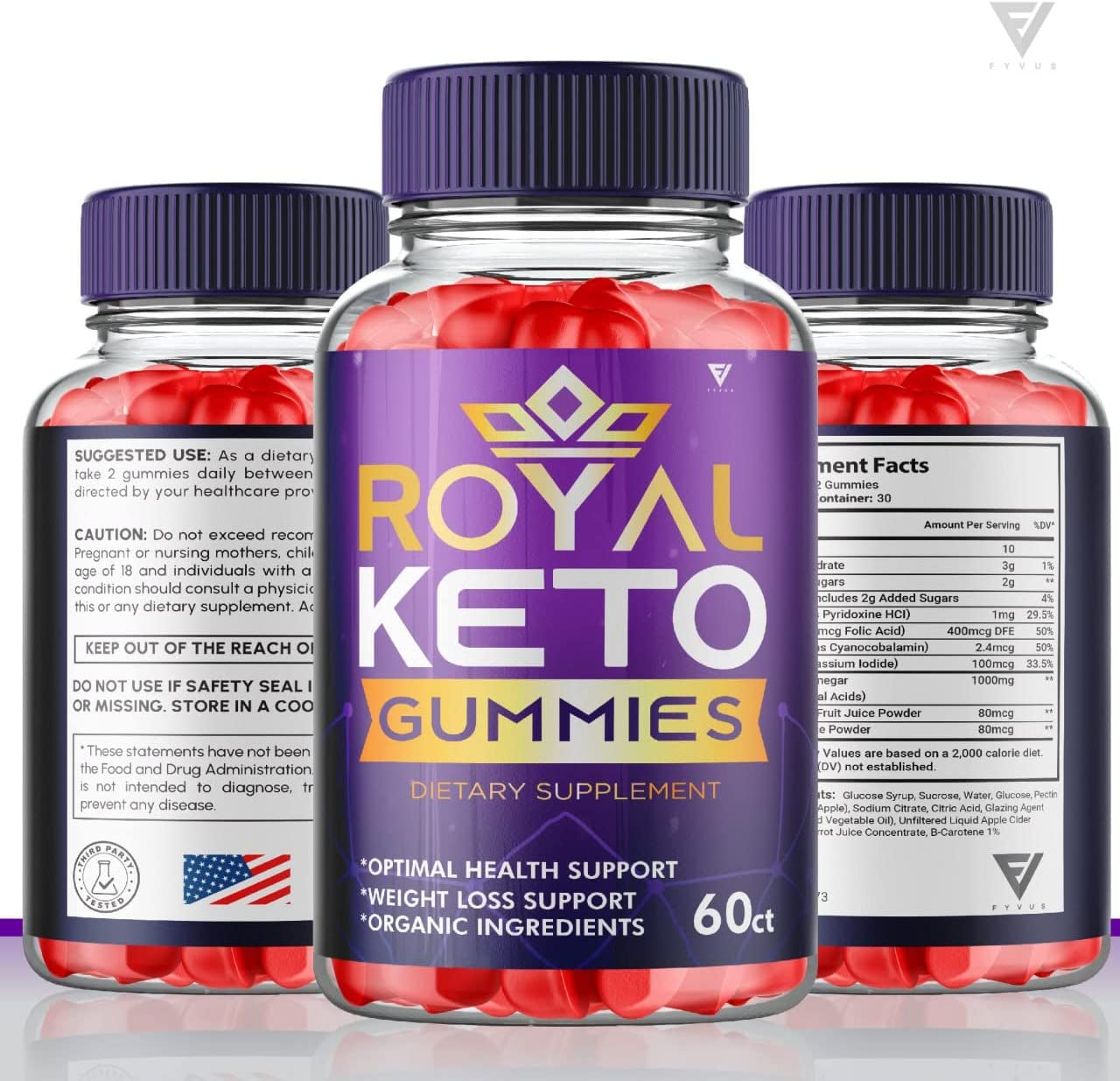 (2 Pack) Royal Keto Gummies Weight Loss ACV - Royal Keto ACV Belly Diet Royalketo Keto+Acv AVC Acc Apple Cider Vinegar Supplement Women Men Beetroot Folate (120 Gummies)