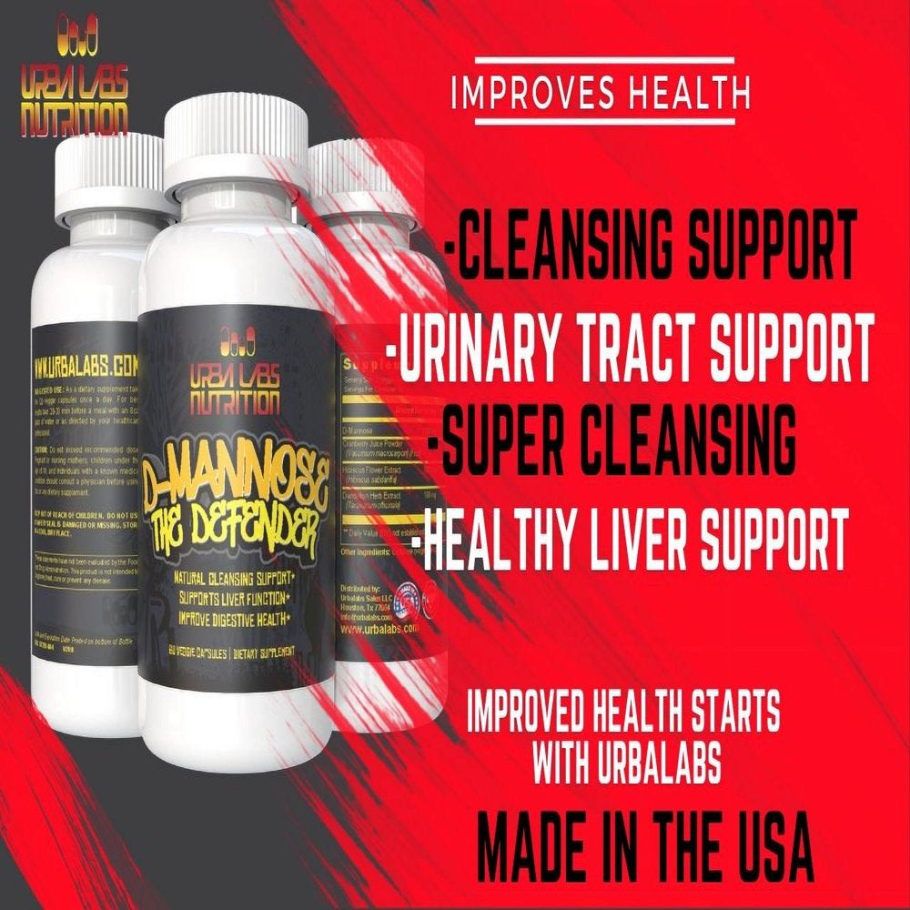 Urbalabs Premium D-Mannose Elevate Urinary Tract Health with Cranberry and Dandelion Extracts, plus Natural Liver Function Support.