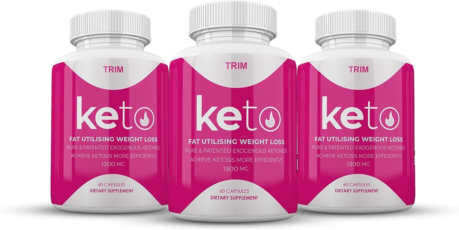 (Official) Trim Keto, Advanced Strong Formula 1300Mg, Made in the USA, (3 Bottle Pack), 90 Day Supply