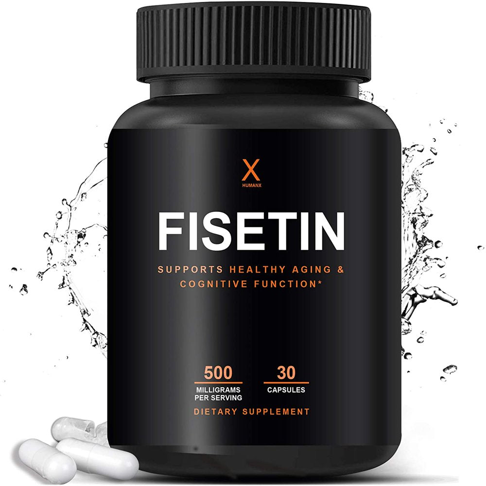 Fisetin 500Mg - Fisetin Supplement (Similar to Apigenin, Luteolin, Quercetin) Senolytic Activator - Sirtuin Activator - Bioflavonoid Polyphenols - Non-Gmo, Vegan, Lactose Free, Soy Free - by Humanx