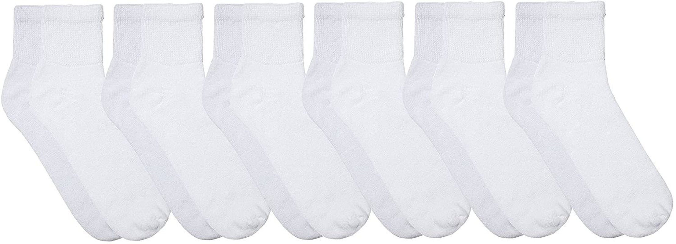 Yacht & Smith Value Pack of Diabetic Nephropathy and Edema Ankle Socks for Men and Women, Ring Spun Cotton (White - 6 Pairs, 13-16)